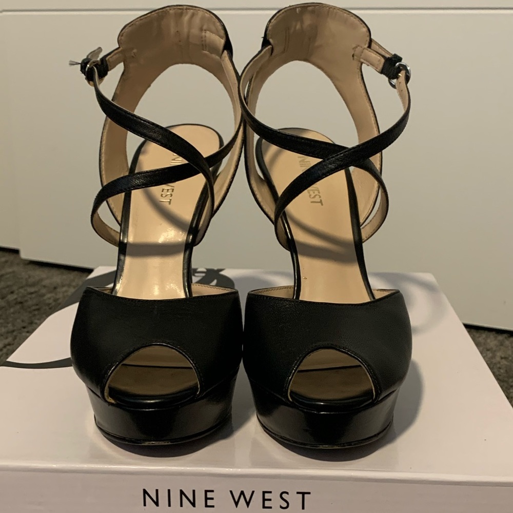 Nine West Black strapping high heels